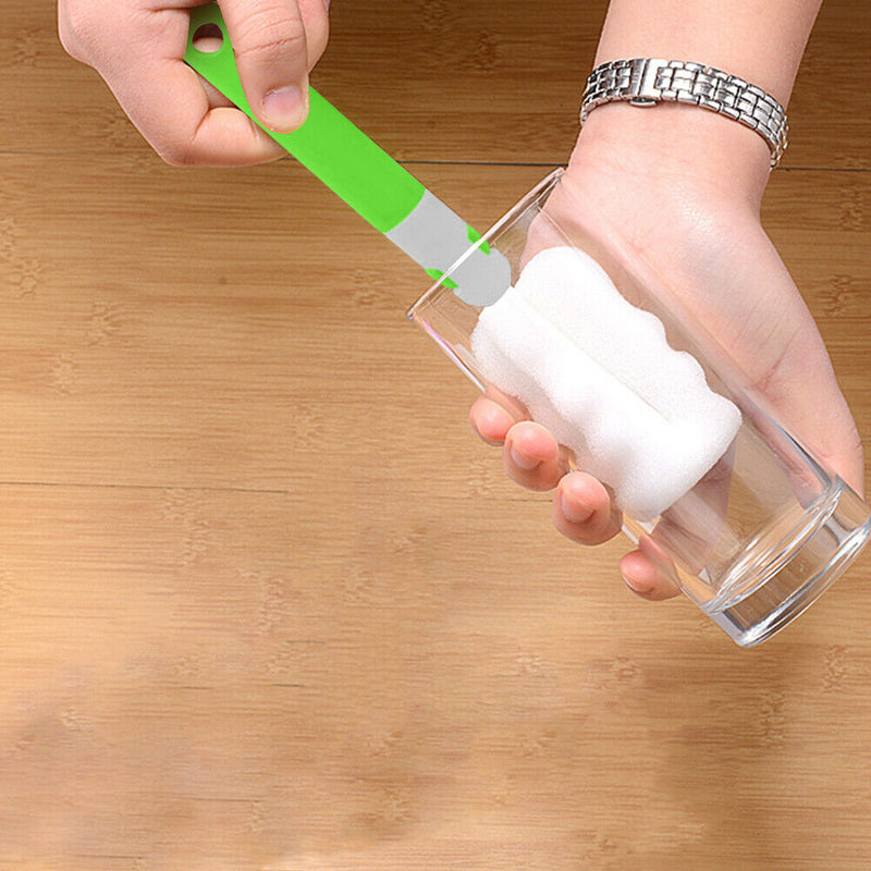 30CM Detachable Water Bottle Cleaning Brush Long Handle Cup Brush (Green) Newly