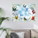 16x12 inch Full Round Diamond Painting Butterflies on Lilies Rhinestone Picture