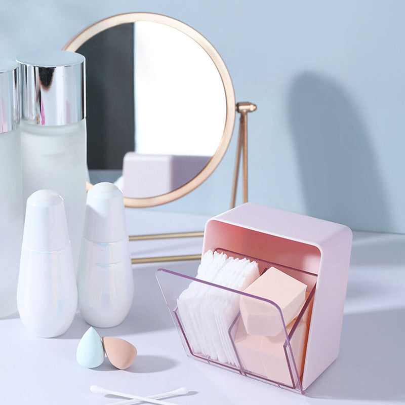 Cotton Swabs Qtips Storage Organizer 2 Grids Separate Holder Box (Pink) Newly