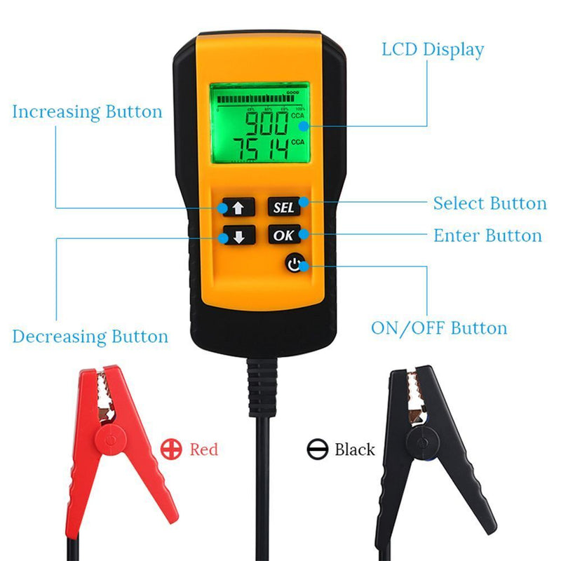 Digital Auto System Analyzer Vehicle Car Battery Voltage Tester Diagnostic Tool