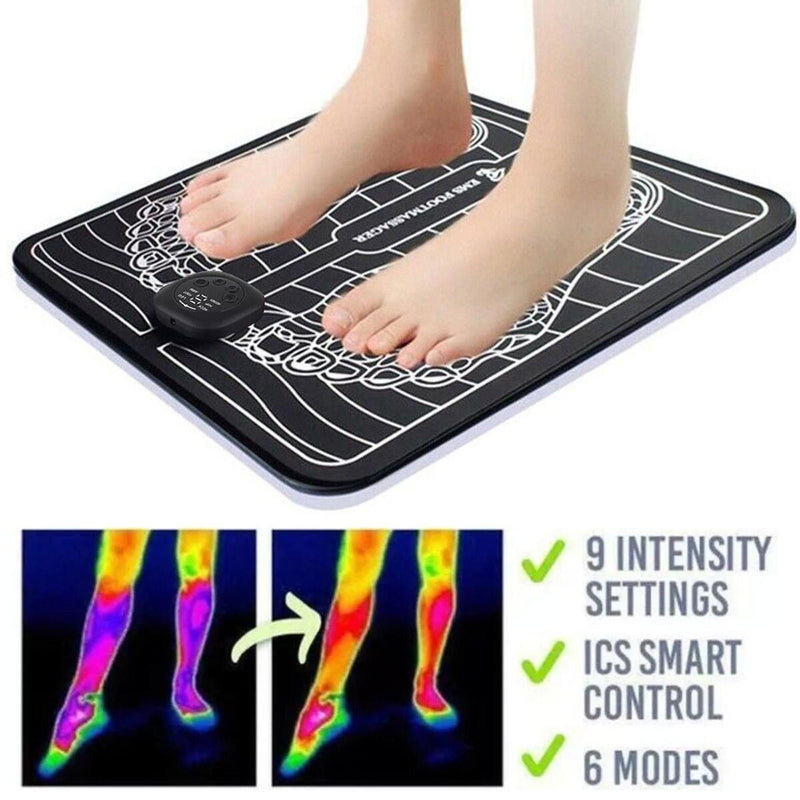 Blood Muscle Circulation Stimulator Mat 15-Level EMS Electric Foot Massager-Pad