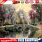Castle by Bridge Oil Paint By Numbers Kits Canvas Picture Wall DIY Crafts