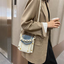 Fashion Hit Color PU Messenger Bag Women Acrylic Chain Totes Lady Shoulder Pouch