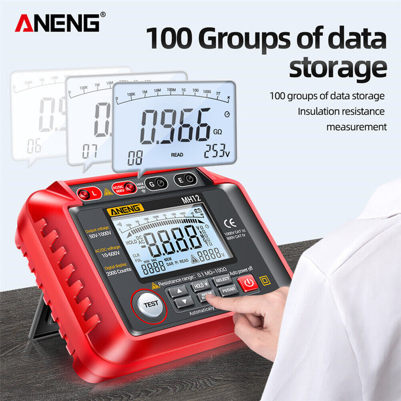 ANENG MH12 Digital Megohmmeter Insulation Resistance Meter Ohm Voltage Test