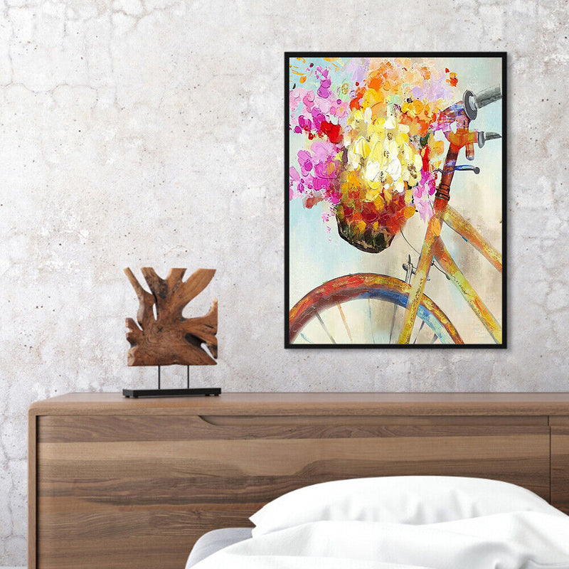 Bicycle Basketball Flower Frameless Oil Paint By Numbers Hand Painted Picture Kit