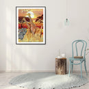 5D DIY Full Drill Round Shape Giraffe Rhinestone Diamond Drawing for Home Room