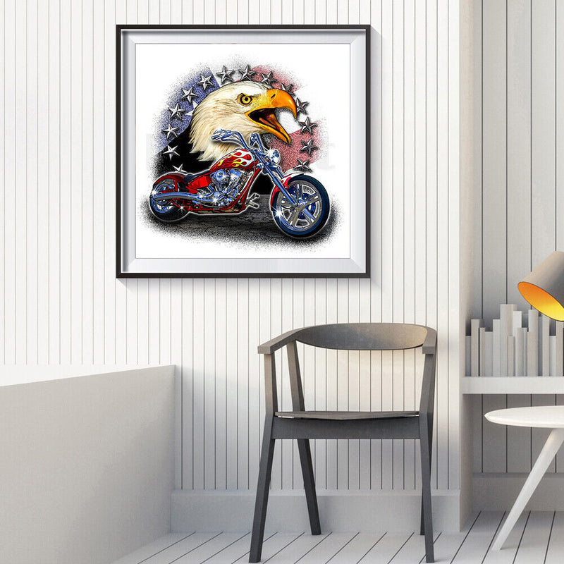5D DIY Diamond Painting Motorcycle Eagle Embroidery Full Drill Cross Stitch Kits