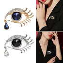 Crystal Angel's Tears Pin Clip Blue Eye Brooch Imitation Rhinestone Pins Badge