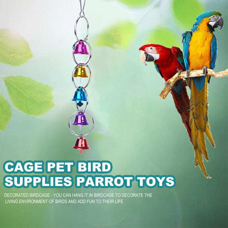 Funny Colorful Handmade Bell Hanging Bird Cage Jewelry Small Parrot Swing B