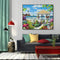 Painting By Numbers Kit DIY Seaside Pavilion Canvas Oil Art Picture Craft