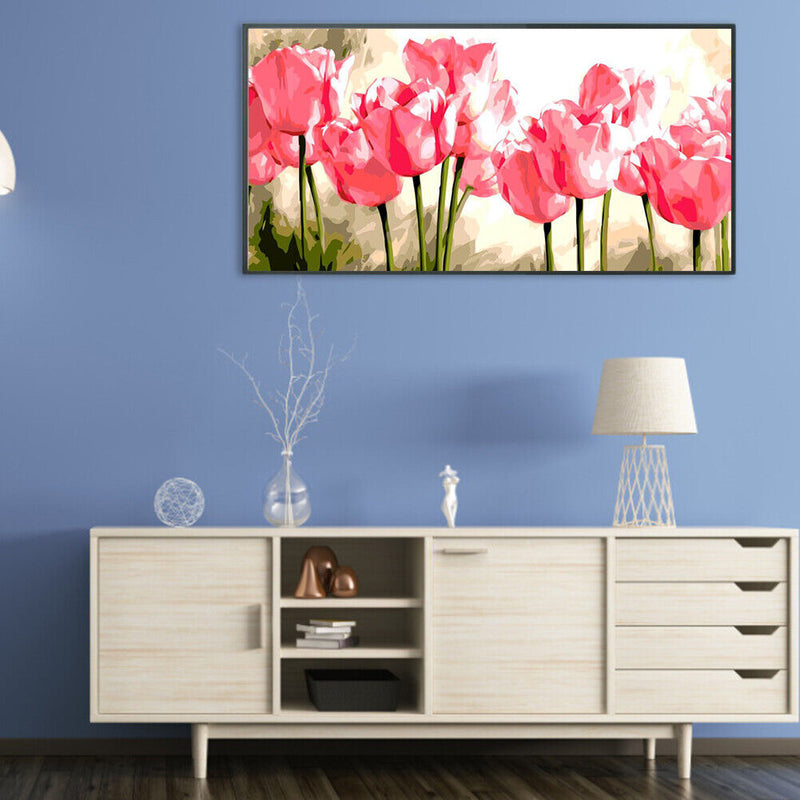 DIY Acrylic Paint by Numbers Oil Paint Kit Beautiful Flower Coloring by Numbe