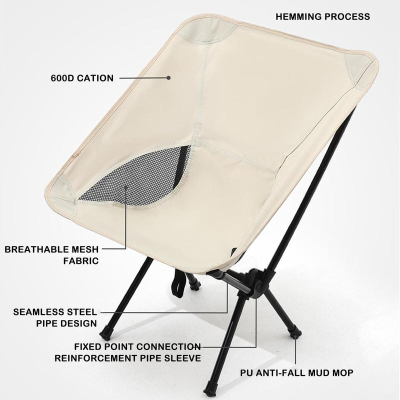 Detachable Portable Folding Chair Outdoor Camping Beach Ultralight Travel Tool.