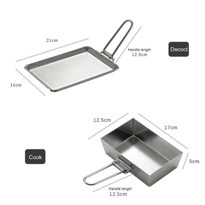 Thickened Folding Frying Pan Cooking Pot for Outdoor Camping Picnic BBQ Cookware