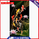 Koi Fish Lotus Diamond Painting Full Round Drill DIY Embroidery Kit 18x34