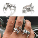 2Pcs/Set Simple Adjustable Alloy Shark Open Ring Unisex Party Jewelry W7M8 best