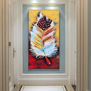 Abstract Feather Oil Paint By Numbers DIY Handpainted on Canvas Wall Art Pict