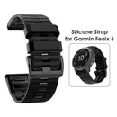 Silicone Band Strap for Garmin Fenix 6 5 Forerunner 935 Quatix 5 (Black)