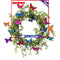 Artificial Wreath Multicolored Butterfly Fluttering in The Wind Hanging Garland