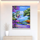 Mosaic Rhinestone Picture Craft DIY Purple Plants Diamond Painting Poster Decor