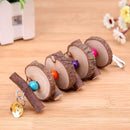 Wood String Bell Toys for Pet Bird Parrots Play Bite Hanging Cage Accessory