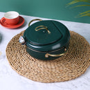 Deep Fryer Pot Stainless Steel Tempura Pot with Thermometer (24cm Green)