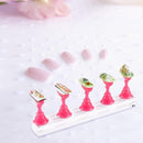 Magnetic Nail Holder Acrylic Crystal Shelf Training Display Stand (White