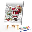 DIY Canvas Paint By Numbers Set Oil Hand Painted Santa Claus Drawing Kit Craft