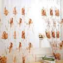Big Flower Tulle Blackout Curtains Window Drape for Bedroom Decor(Coffee)