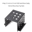 4 Bay 2.5 inch to 3.5 inch SSD Hard Drive Caddy Aluminum Alloy Computer Hol