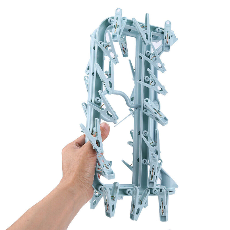 32 Clips Portable Socks Hanger Rack Multi-function Drying Storage Hangers Hol