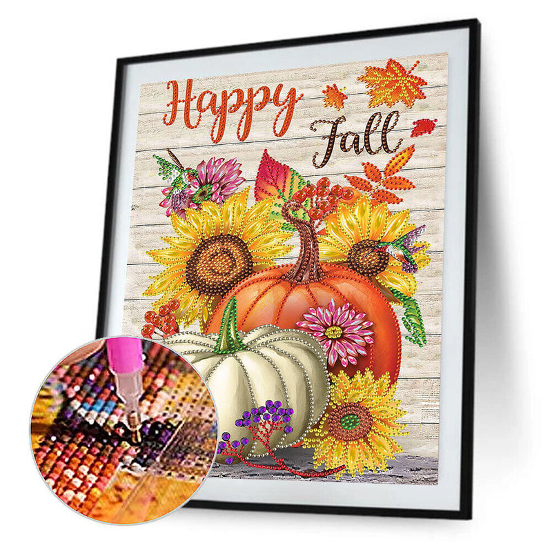 DIY Diamond Painting Pumpkin Bouquet Autumn Specially Shaped Partial Drill (KA457)