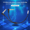 3.5mm Socket Stereo Female to Dual 6.35mm Plug Male Y Splitter Cable 9 inch
