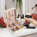 Portable Jewelry Storage Box Earrings Necklace Ring Display Case (White)