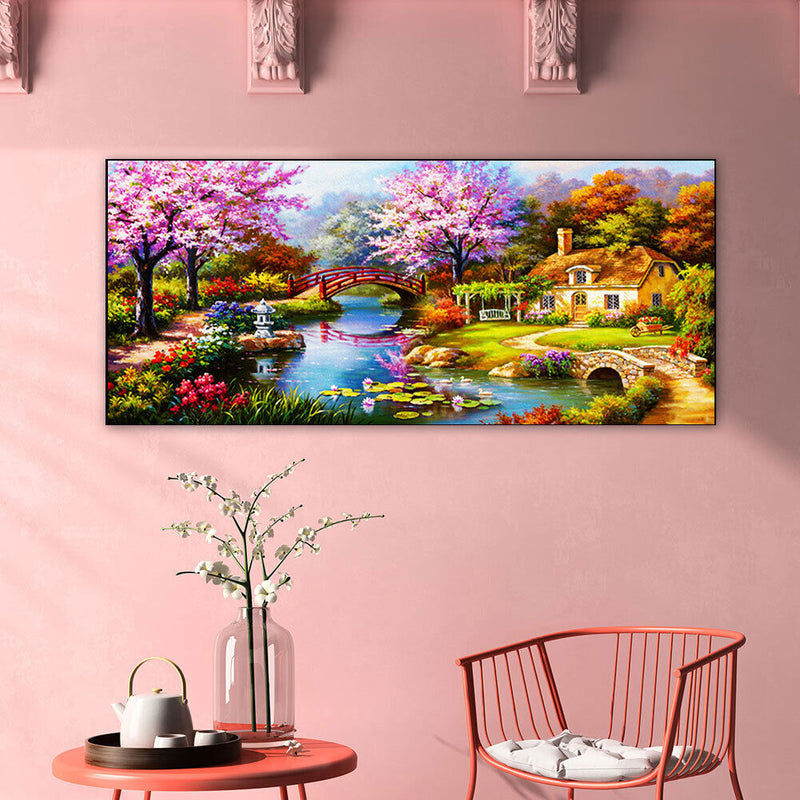 Bridge Water Oil Paint By Numbers Kits Canvas Picture Wall Art DIY Craft