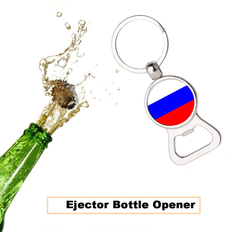 Russian National Flag Bottle Opener Gem Keychain Multifunctional Car Key Ring