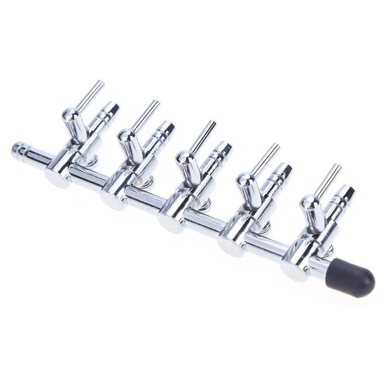 Air Flow Line Stainless Steel Control Valve Aquarium Pump Splitter(5-way)