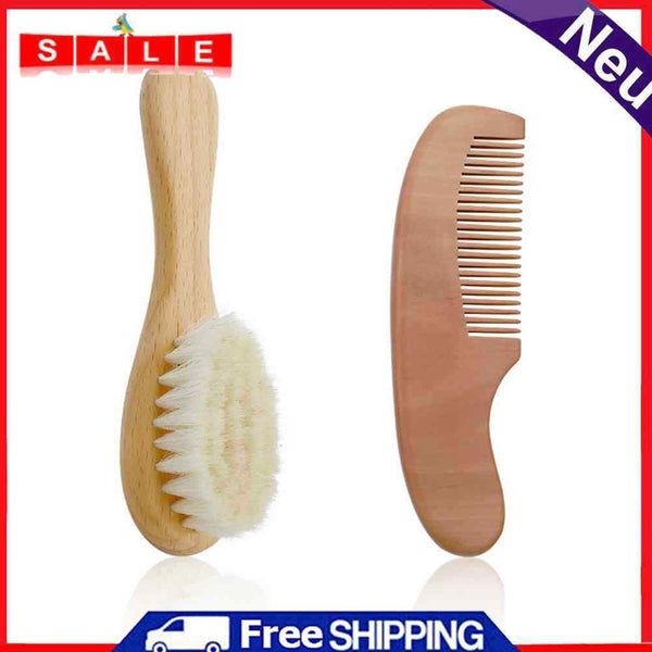 2Pcs Baby Shampoo Bath Brush Bath Rub Toiletries Comb Care Set Wool Brush