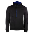 Men Color Block Side Zipper Hooded Sweatshirt Letter Print Pullover(2)(L)