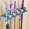 ABS Plastic Wall Mop Holder Broom Organizer 5 Slots 6 Hooks Multifunctiona