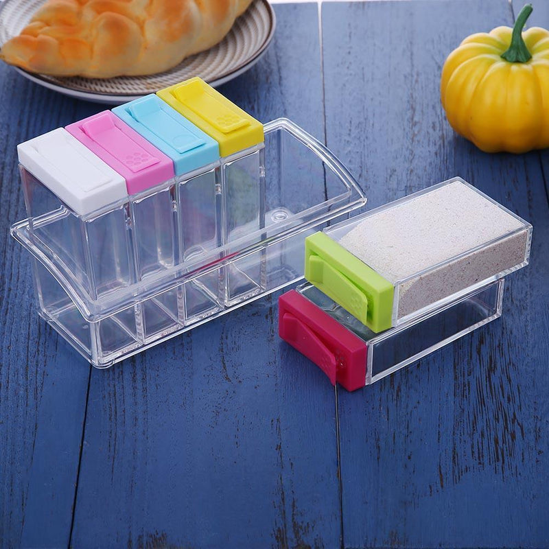 6pcs/Set Kitchen Spice Storage Bottle Jars Clear Salt Pepper Seasoning Box Newly