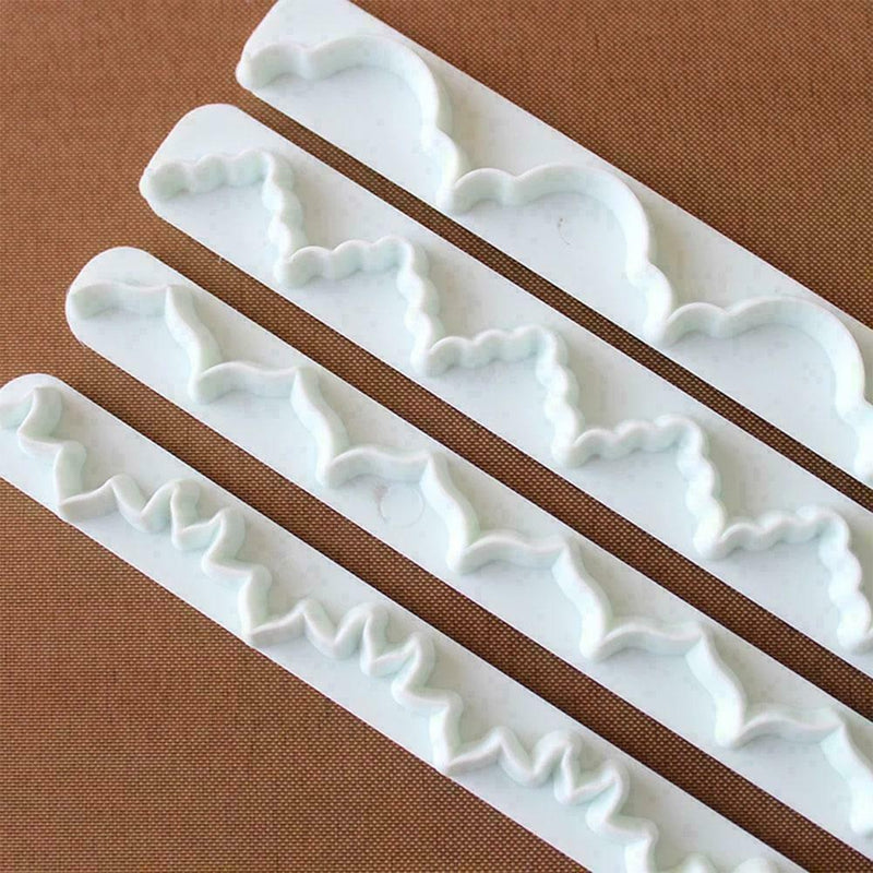 4x Straight Frill Cutter Set Fondant Icing Sugarcraft Decor News Mould R6I3 D8J1
