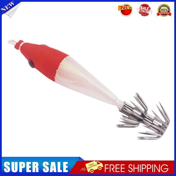 2pcs 7cm 4g Luminous Artificial Wood Shrimp Hook Fishing Lures (Red White)