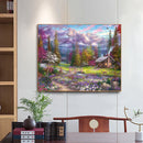 Forest Cabin Frameless DIY Oil Paint by Numbers Kit Picture Wall Artwork