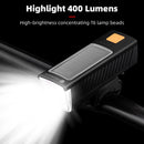 CYCLINGBOX T6 LED Bike Headlight Ring Bell Waterproof Warning Bicycle Lamp Horn