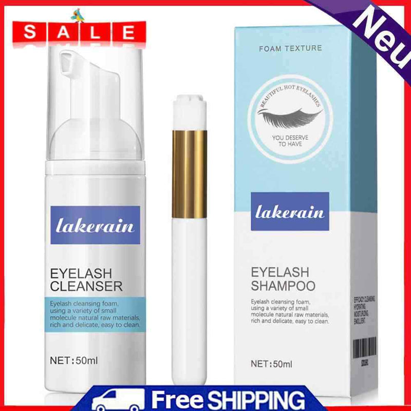 No Stimulation Eyelash Cleanser Mousse Set Eyelid Foaming Cleanser Pump Design