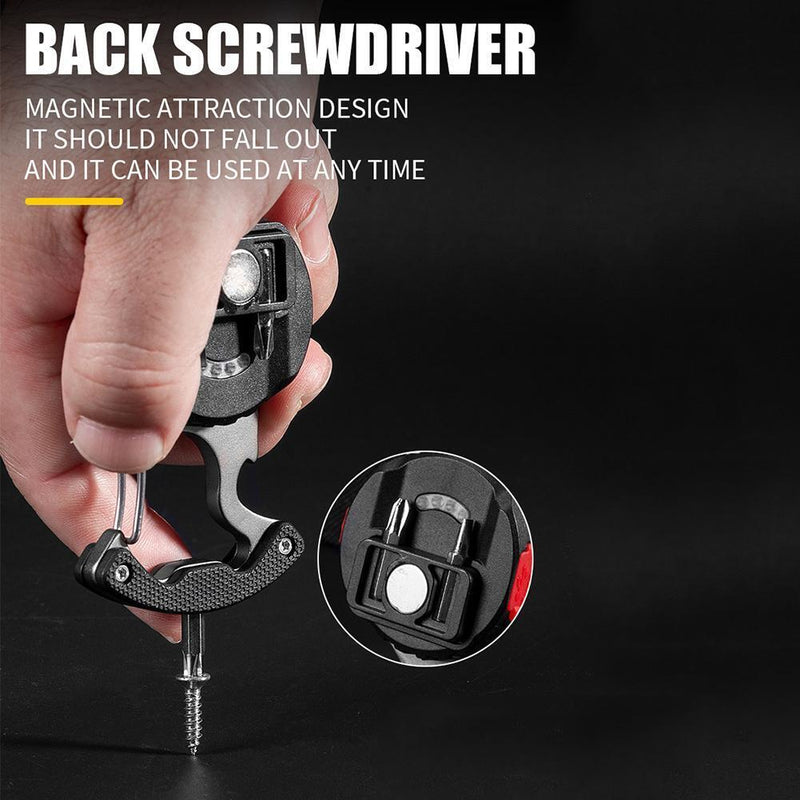 COB LED Flashlight Keychain Bottle Opener Camping Pocket Clip Lamp (Black)