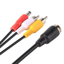 4Pin Aviation Head Male to 2RCA Male DC Male Extension Cable for Camera