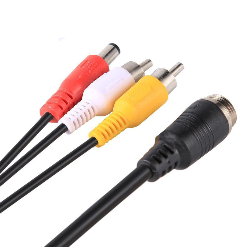 4Pin Aviation Head Male to 2RCA Male DC Male Extension Cable for Camera