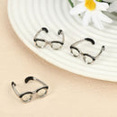 Women Girls Party Accessories Finger Ring Jewelry Bohemian Cute Glasses Ring