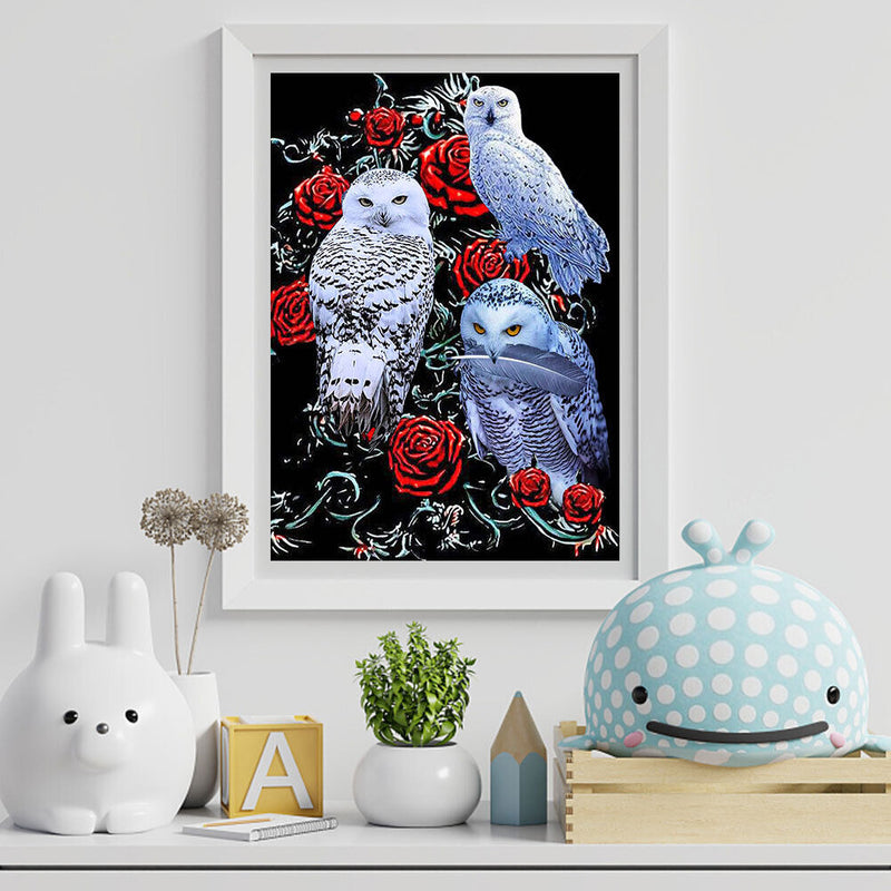 5D DIY Diamond Painting Kits Full Square Drill Rose Owl Mosaic Wall Picture